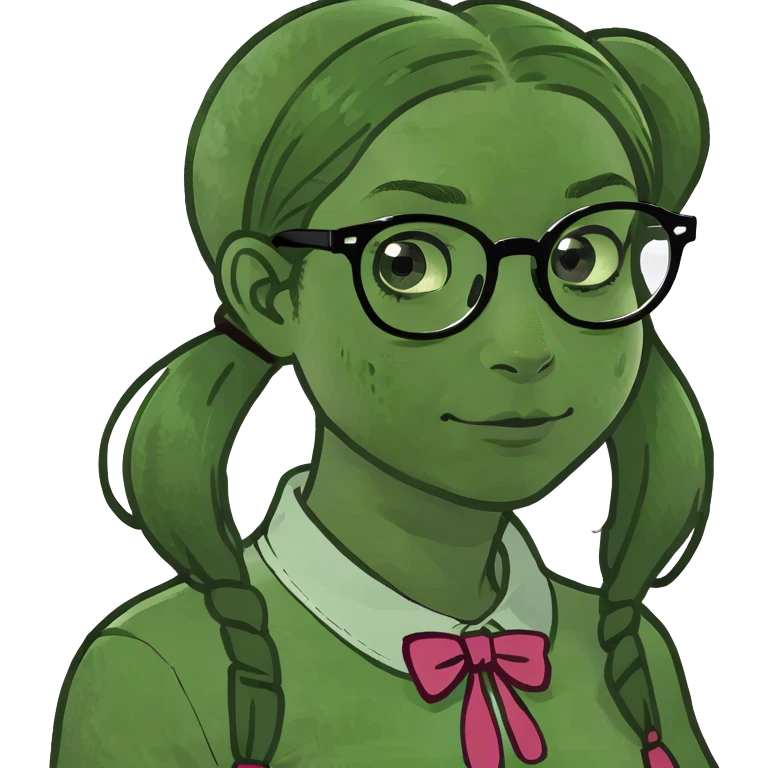 Raspberry nerd girl with pigtails and freckles emoji