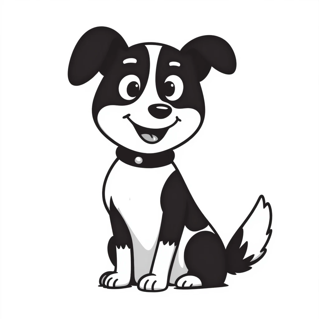Border collie dog with only one black ear emoji