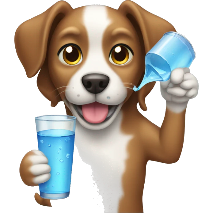 dog drink water emoji