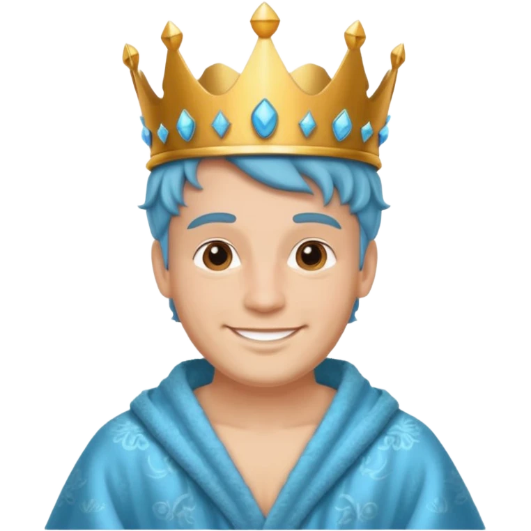 King – shell crown + sea-blue robe emoji