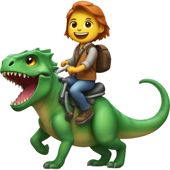 cat riding a dinosaur emoji