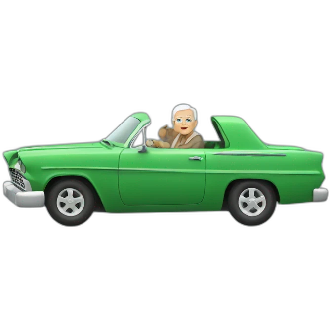 abuelo en un fordfalcon verde durmiendo emoji