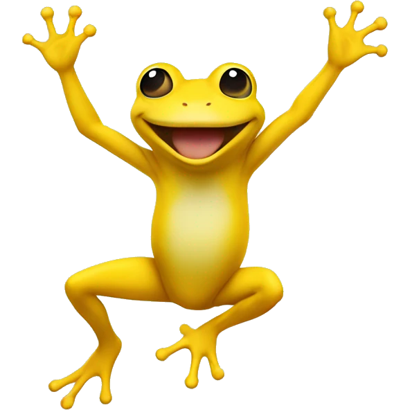 yellow frog jumping for joy emoji