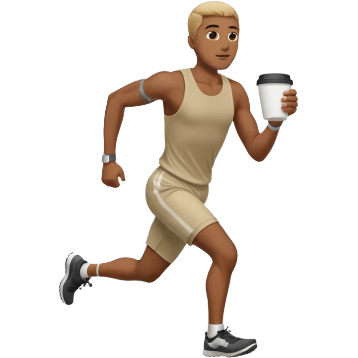 Morning Coffee Runner black man  emoji