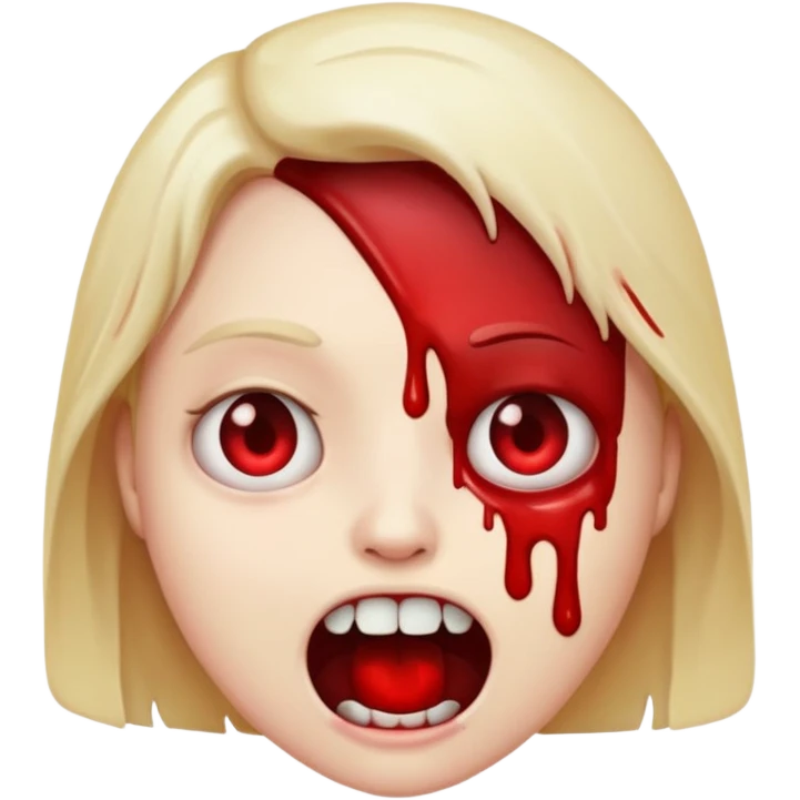 A emoji who is scary with blood emoji