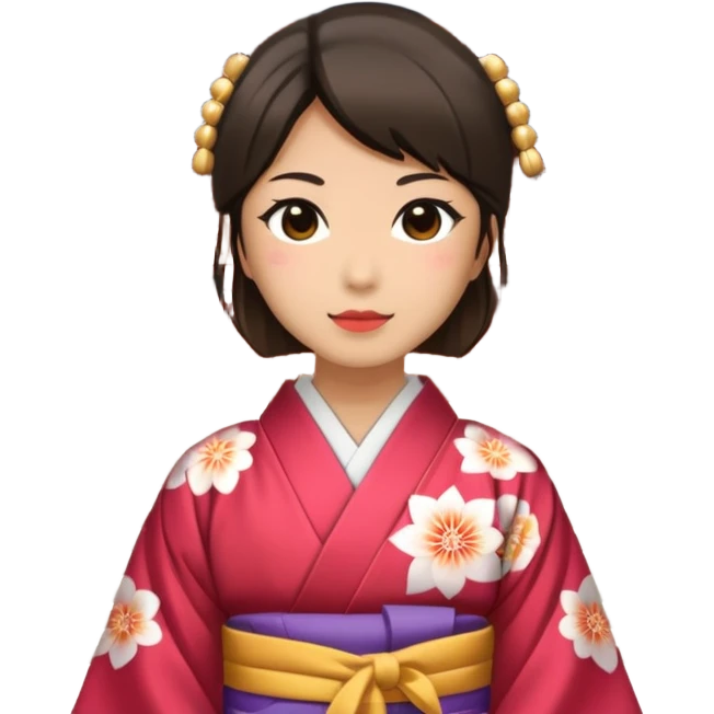 Japanese wearing a kimono infront of temple emoji