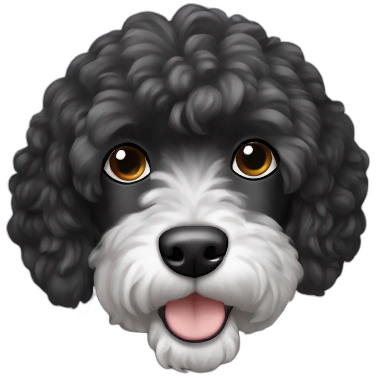 Black hair cockapoo dog emoji