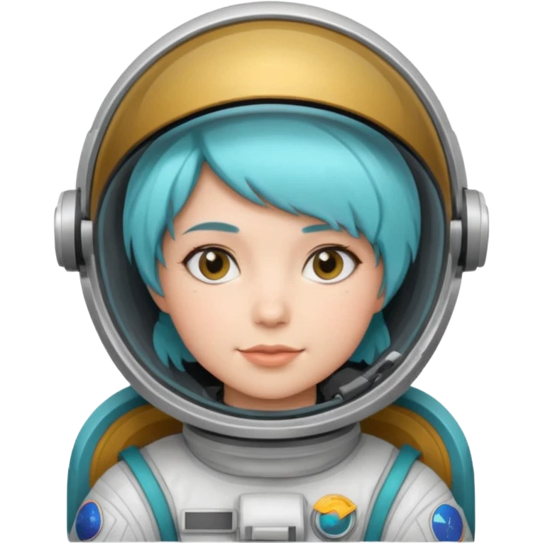 Female astronaut with short aqua hair emoji