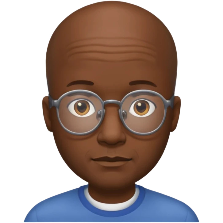 Balding black man with glasses and hair around the sides emoji