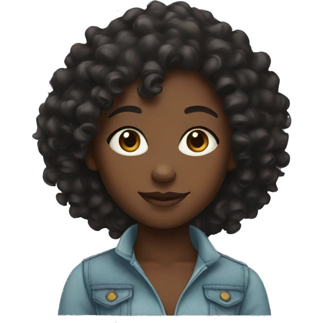 Curly black girl emoji