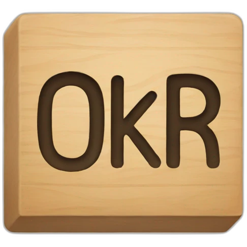 A sign with the letters OKR on it emoji
