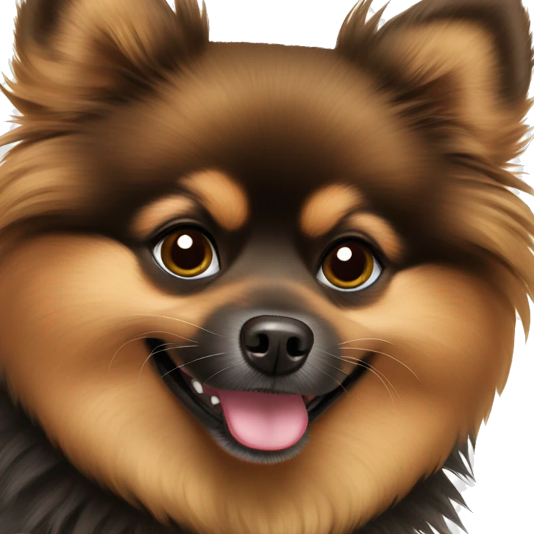 Black and brown spitz pomeranian playing  emoji