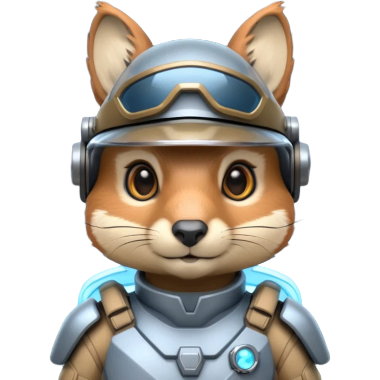 half robot futuristic squirrelcop emoji