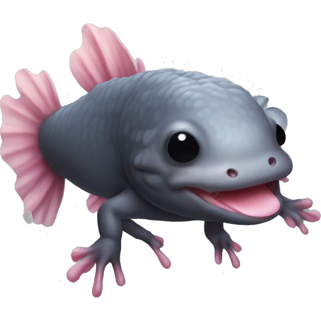 Black colored axolotl  emoji