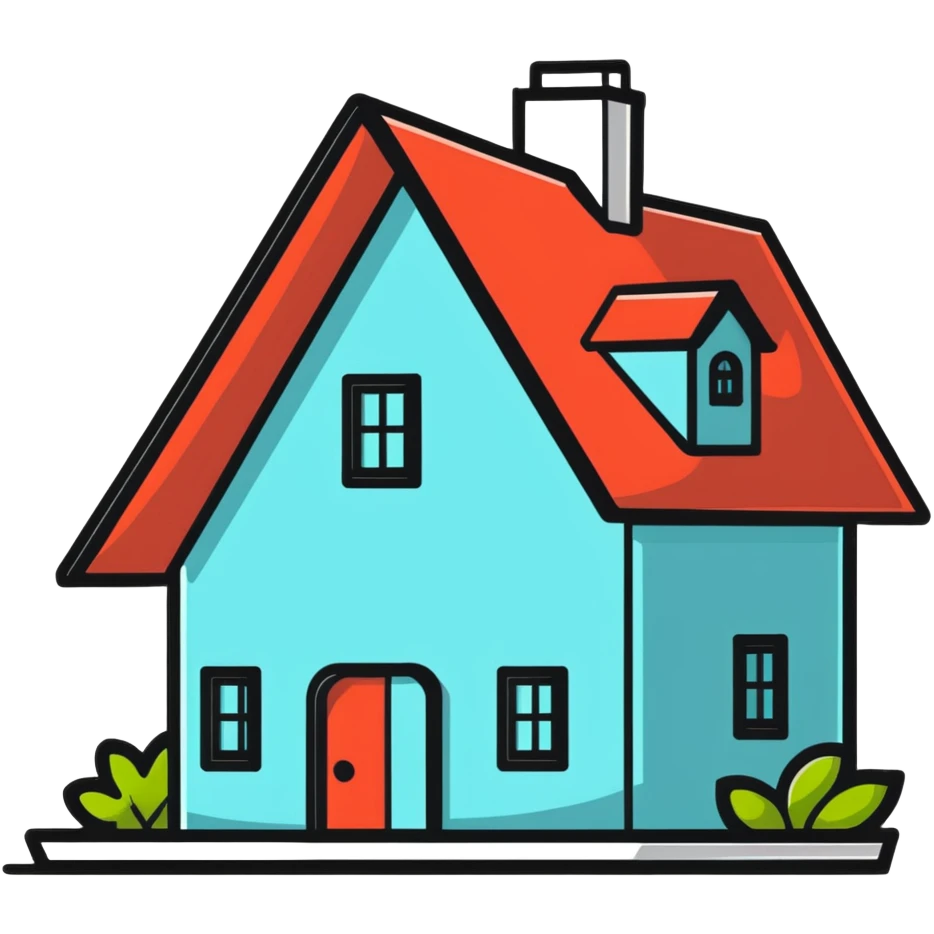 a smiling house character emoji