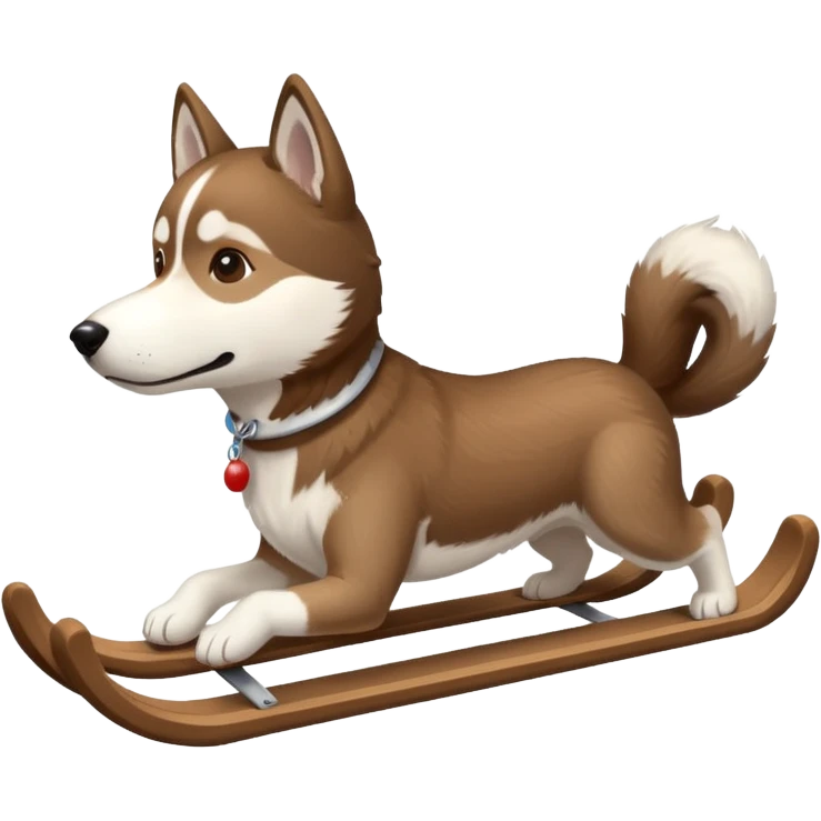 sled drives by dog emoji