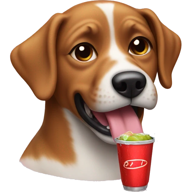 Dog drinking soda emoji