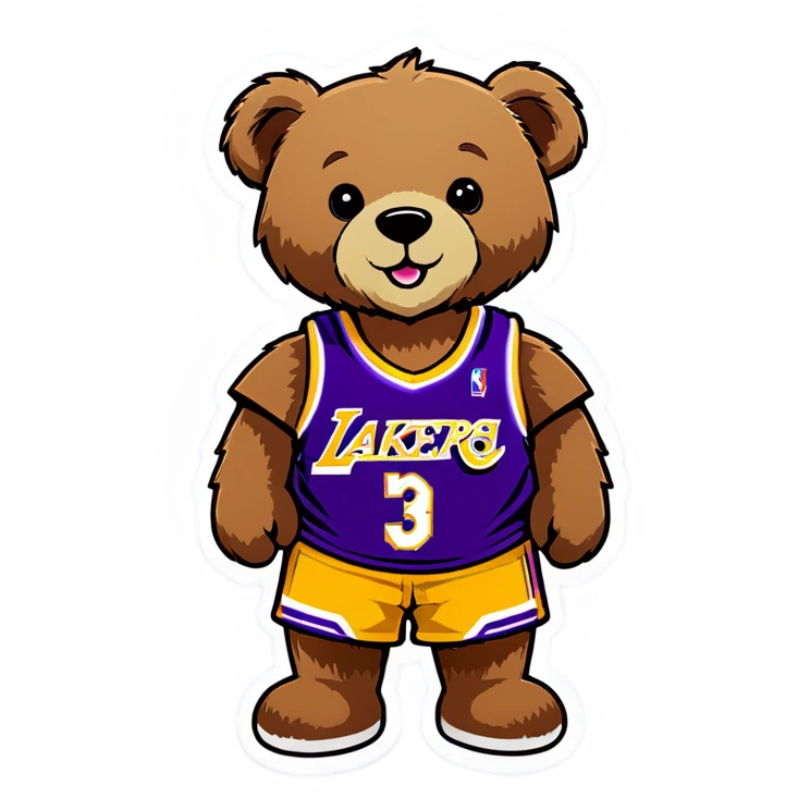 Teddy Bear in LA Laker jersey emoji