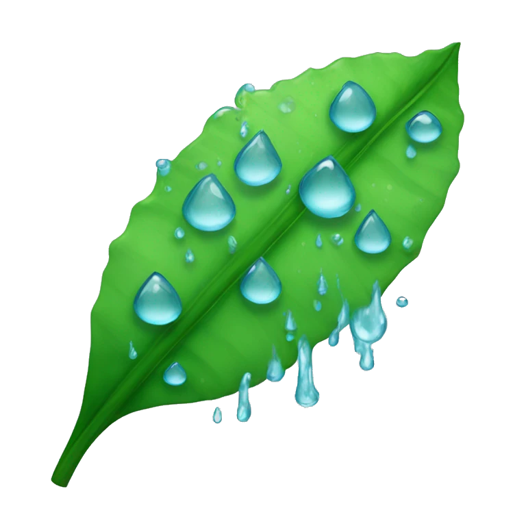 Una hoja con gotas de agua emoji