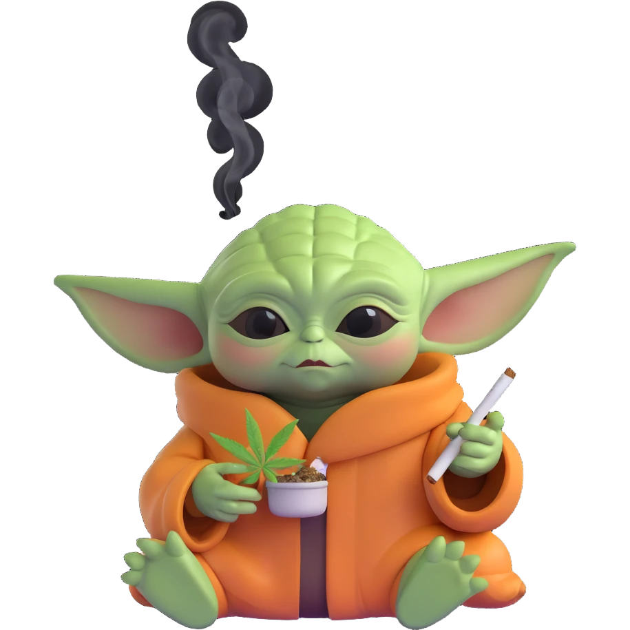 baby yoda smoking cannabis emoji