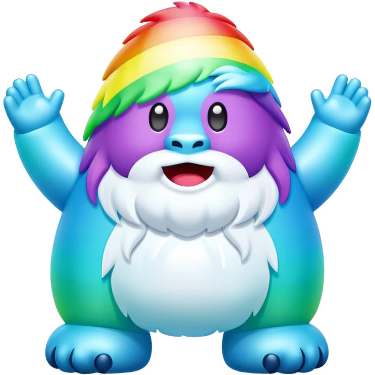 rainbow inflatable bouncy yeti emoji