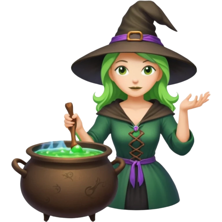 green witch cooking potion emoji