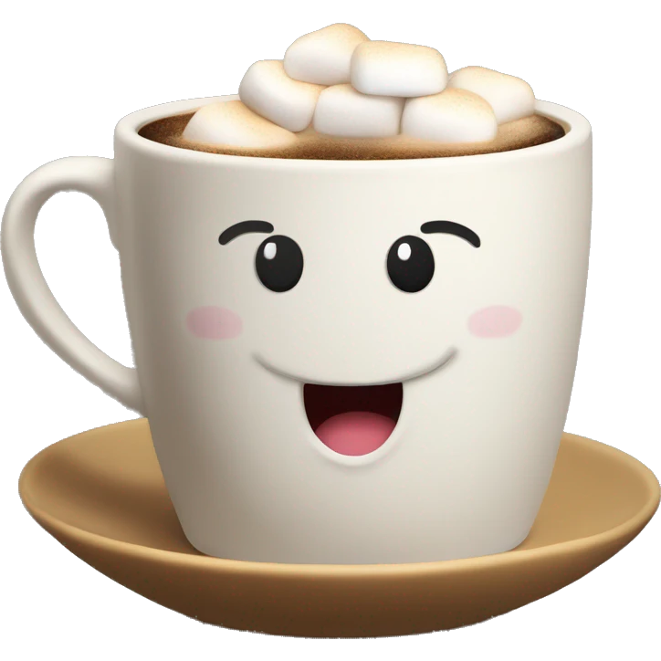 Coffee with marshmallow in a New Year's mug emoji