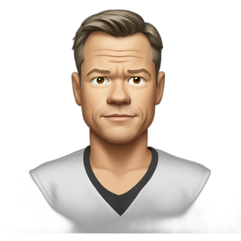 matt-damon cartoon wearing shirt emoji