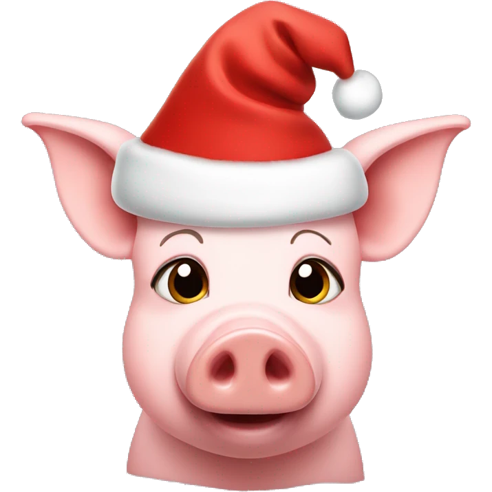 pig wearing christmas hat emoji