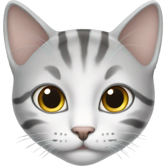White and grey tabby cat emoji