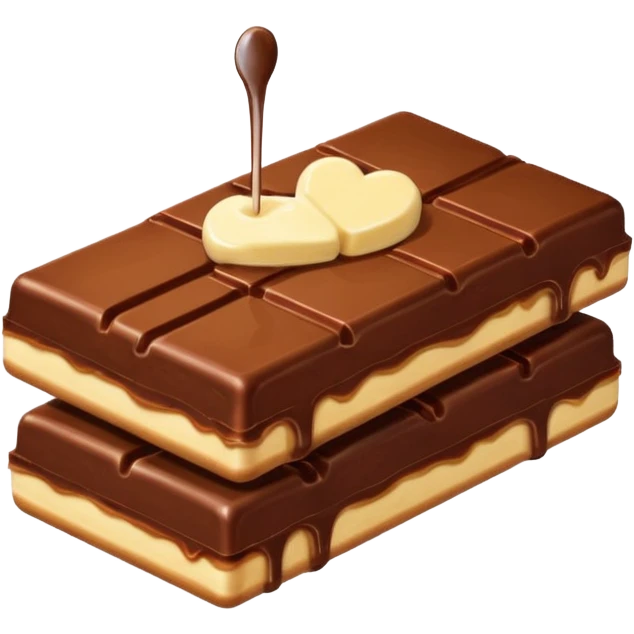 6 piece Chocolate bar being kissed by girly pancake emoji