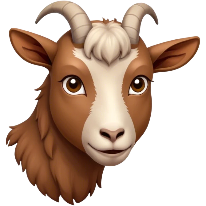 Brown goat sad emoji