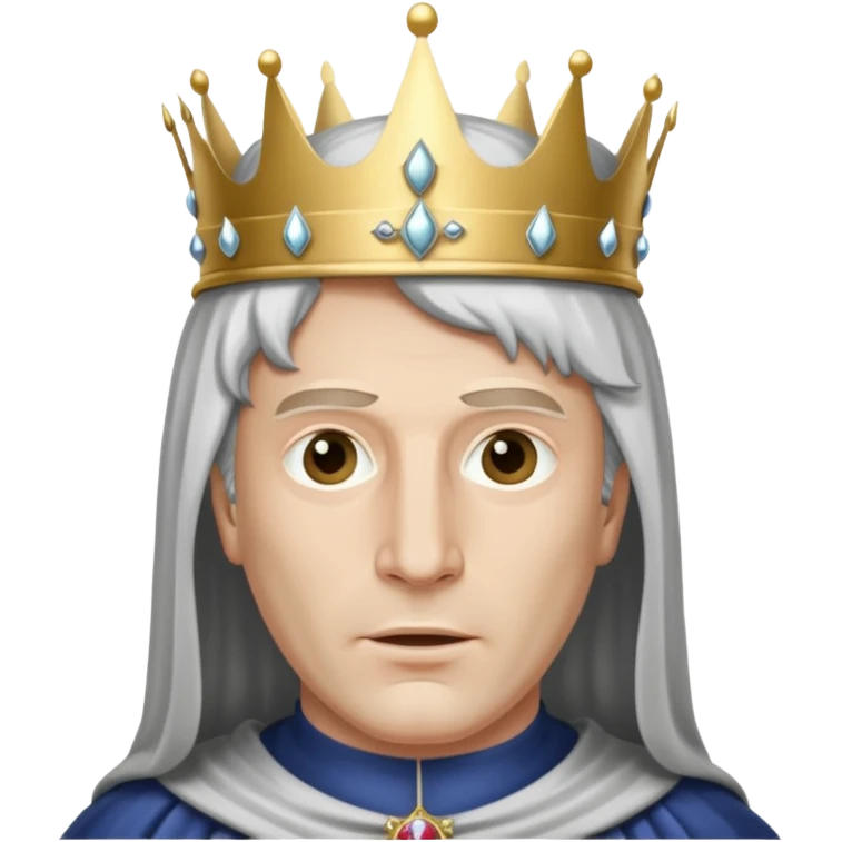 King Baldwin IV close-up with silver mask and crown emoji