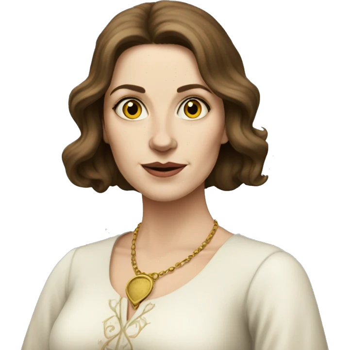 White lady brown hair tarot reader emoji