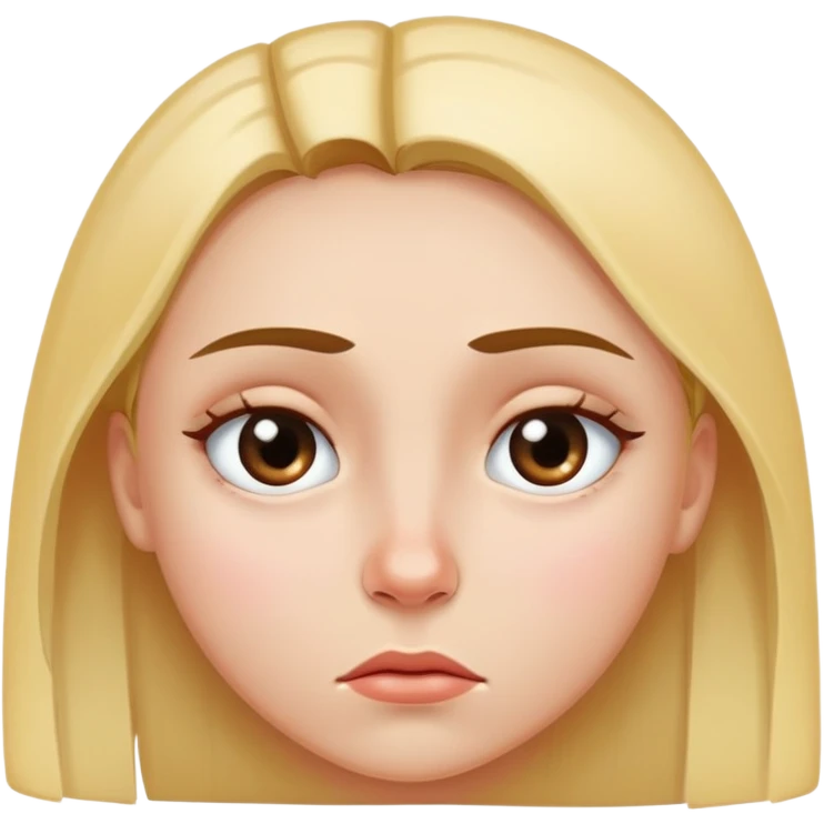 Girl with straight face and a tear in her eye  emoji