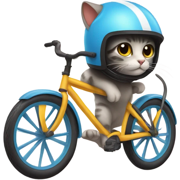 Cat wearing bike helmet  emoji