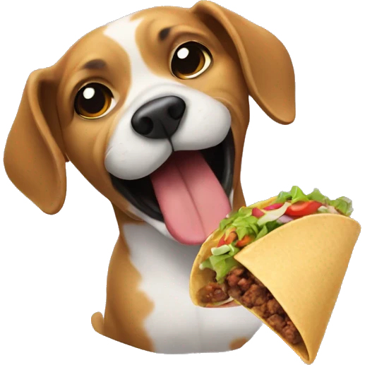 Dog eating a taco emoji