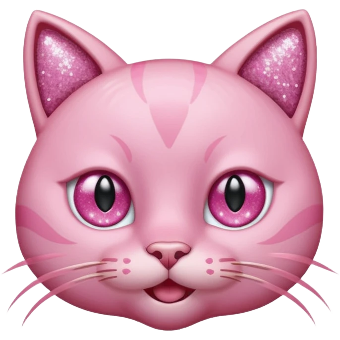 pink cat with glitter winking its right eye emoji