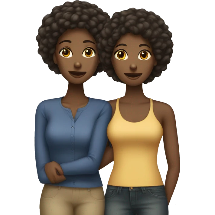 Two African American woman best friends  emoji