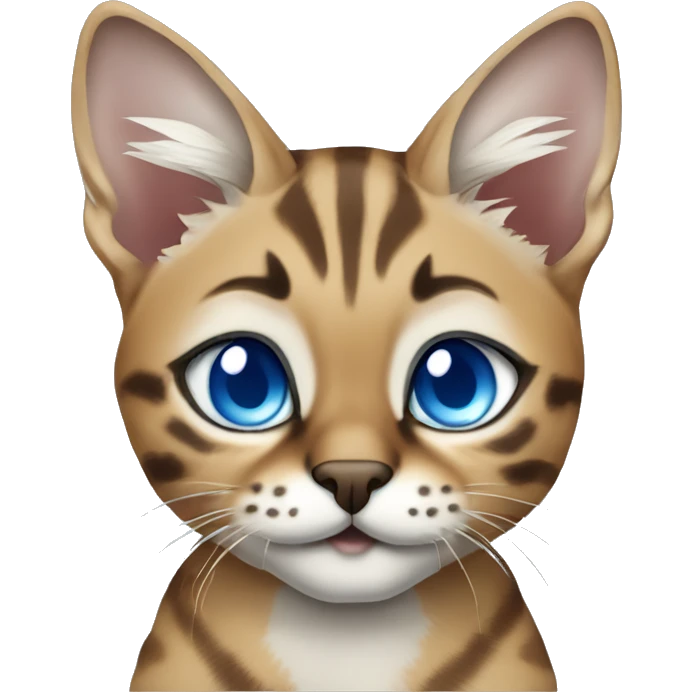 Lynx Bengal cat with Blue eyes sitting emoji