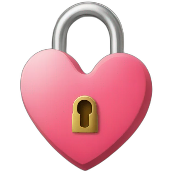 padlock with heart emoji