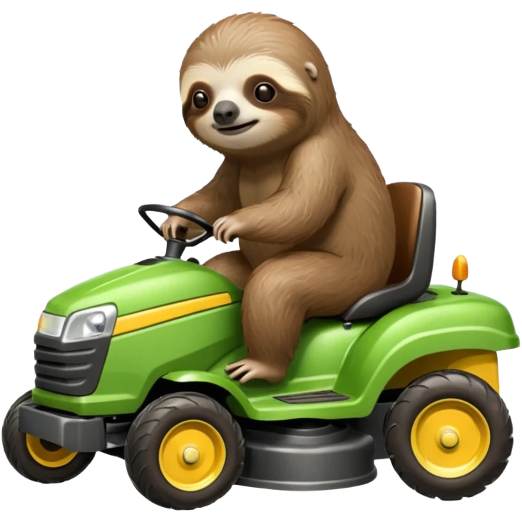 Sloth with a lawn mower emoji