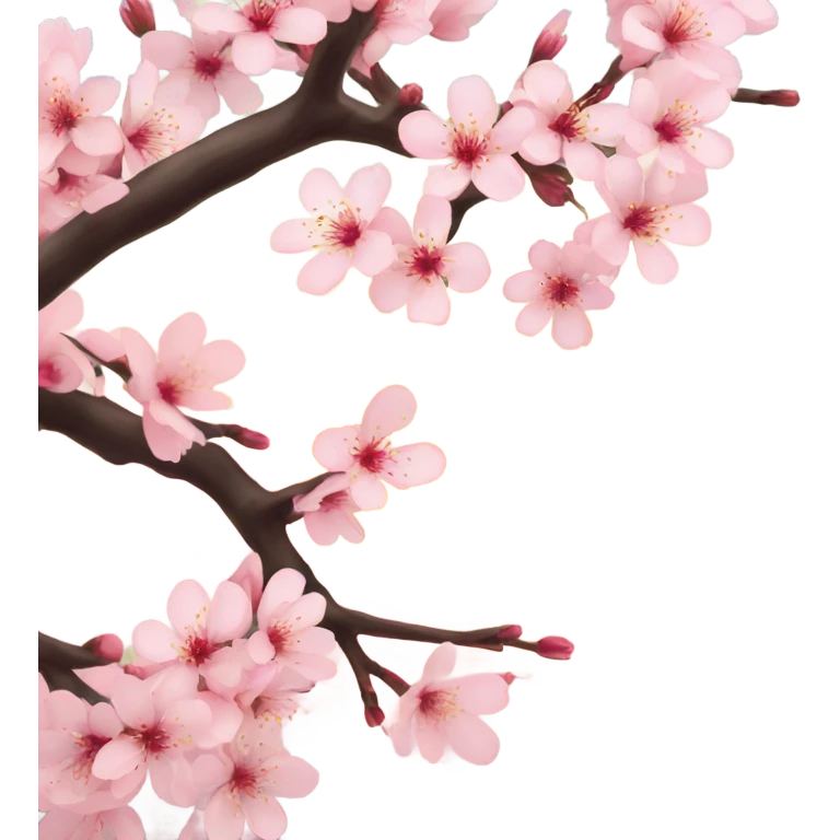 Cherry blossoms in Japan against the background of the sun emoji
