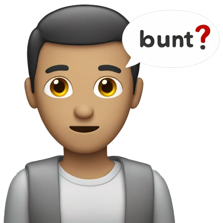 A man with a word bubble saying "But..?" emoji
