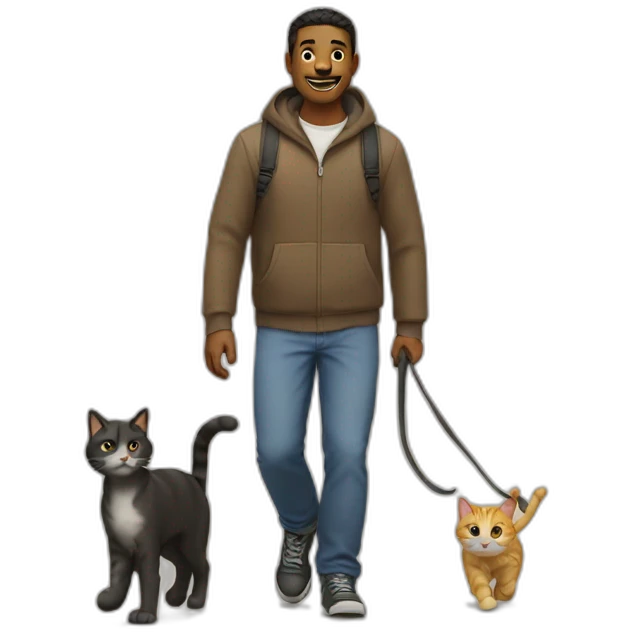 man walking a cat emoji
