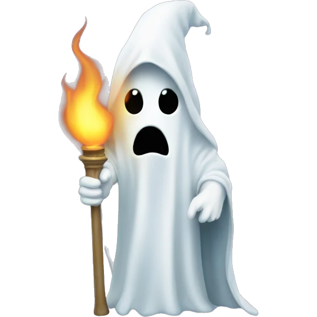 ghost holding a torch emoji