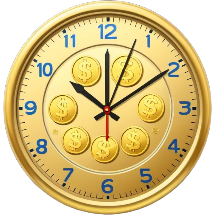 A clock ⏰ combined with coins 💰, symbolizing saving over time for retirement. emoji