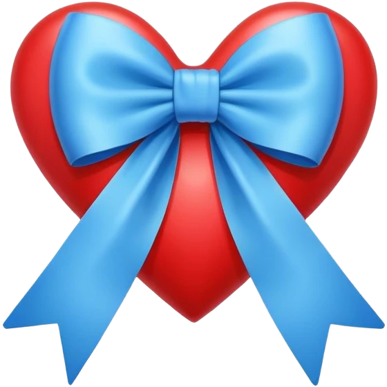 Blue bow on heart emoji