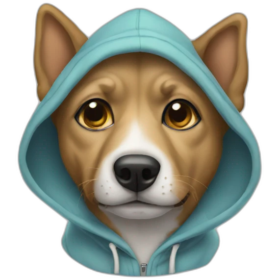 Dog wearing a hoodie emoji