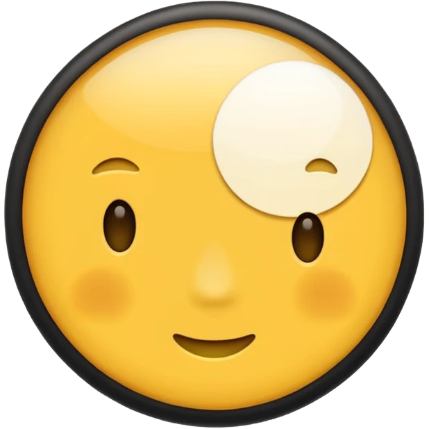 half yellow half white circle emoji